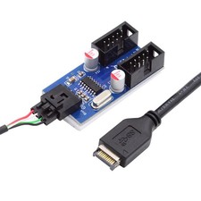 USB 3.1 Front Panel Header Type-E to 4pin IDC, USB-A, 9pin HUB Adapter, 1 to 2