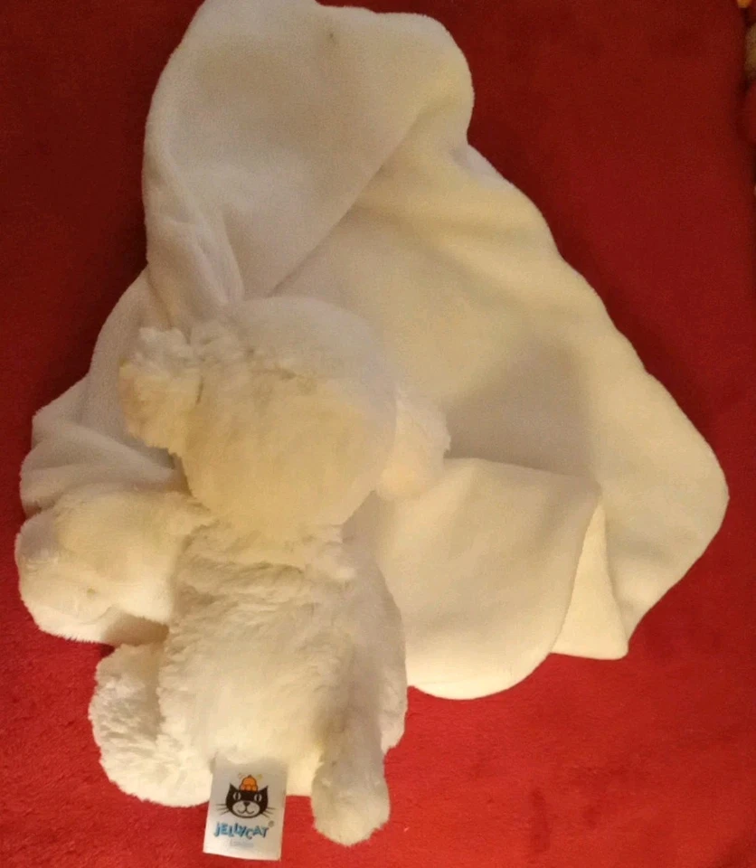 Chupeta Jellycat Bashful Lamb Lovey cobertor de segurança de pelúcia branco marfim/creme - Imagem 4 de 4
