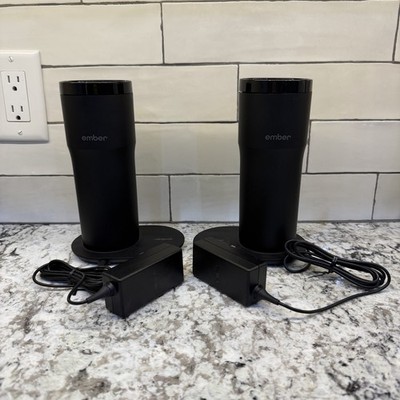 Two Ember Stainless Steel Temperature Control Travel Mugs, 12 Oz, App-Controlled