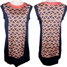 The Webster Miami Target Shift Dress 14 Sleeveless Lightweight Navy Coral