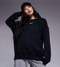 Nike Phoenix Fleece oversized sweatshirt in black.