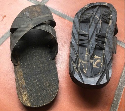Ho Chi Minh Rubber Sandals, Handmade in Vietnam Fabric-Lined