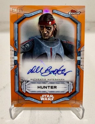 Hunter 2022 Star Wars Topps Finest Orange 20/25 Auto Dee Bradley Baker FA-DBB