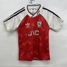 ARSENAL FC 1990-92 HOME SHIRT ADIDAS JERSEY SOCCER SIZE 26-28" BOYS