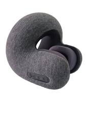 Travel Pillow With Integrated Wireless Earbuds 400 mAh Gray