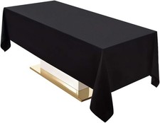 Black Tablecloth 60 x 102-inch Rectangular Polyester Table Cloth for Weddings,