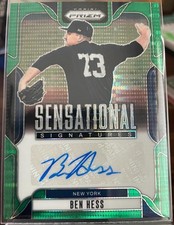 2025 Panini Prizm #SS-BH Ben Hess 6/25 Sensational Signatures Green Yankees