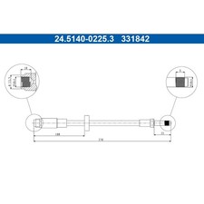 Bremsschlauch ATE 24.5140-0225.3 für Porsche 911 Targa