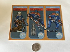 Hockey Art Card of Edmonton Oilers Gretzky, Messier, Fuhr 5x7 Print. # to 250