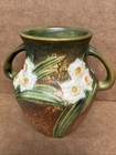 Roseville Jonquil Art Pottery Vase 529‑8 Double Handle 8”