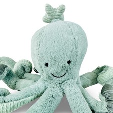 Odell JELLYCAT Octopus Star Green Gray Plush with Crinkle Rattle Stuffed Animal