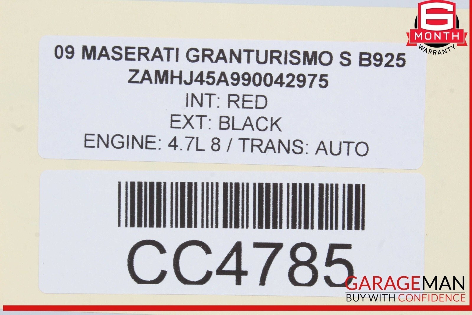 08-12 Maserati GranTurismo M145 Rear Left Side Lower Bottom Seat Cushion OEM