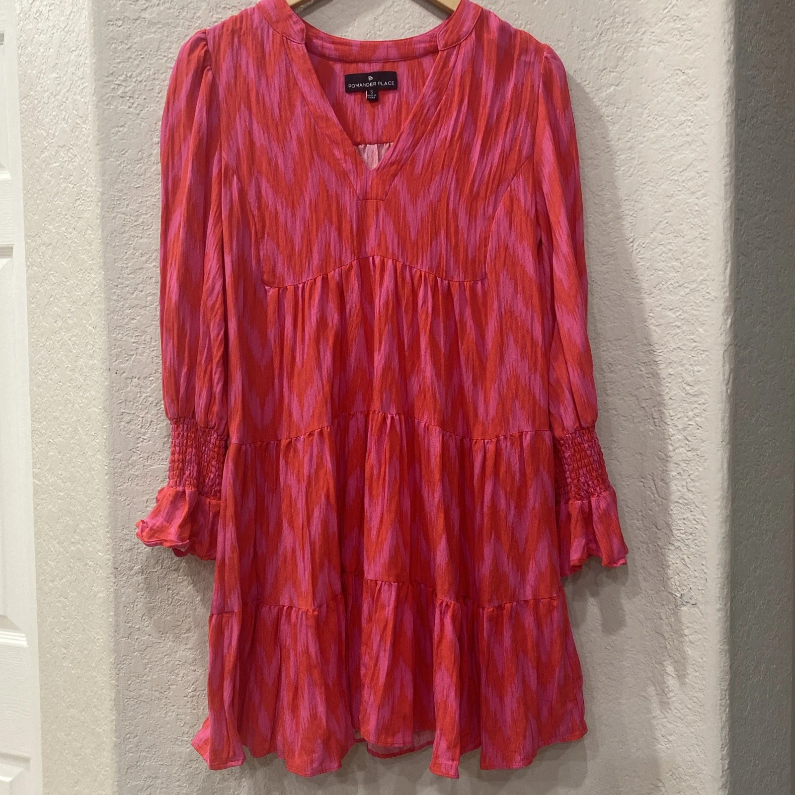 Mini abito a strati Tuckernuck Pomander Place rosa caldo Ikat Kenzo piccolo