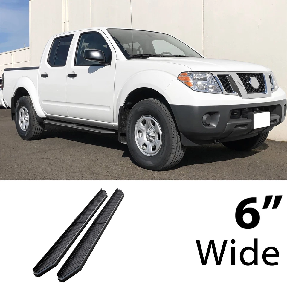 Prancha de corrida HD Ridez estilo plano 6" preta ajuste 05-25 Nissan Frontier Crew Cab - Imagem 2 de 4