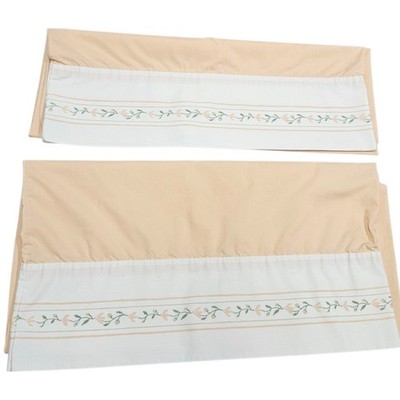 Vintage Laura Ashley Burlington House Peach Floral Pillowcases Standard Set of 2