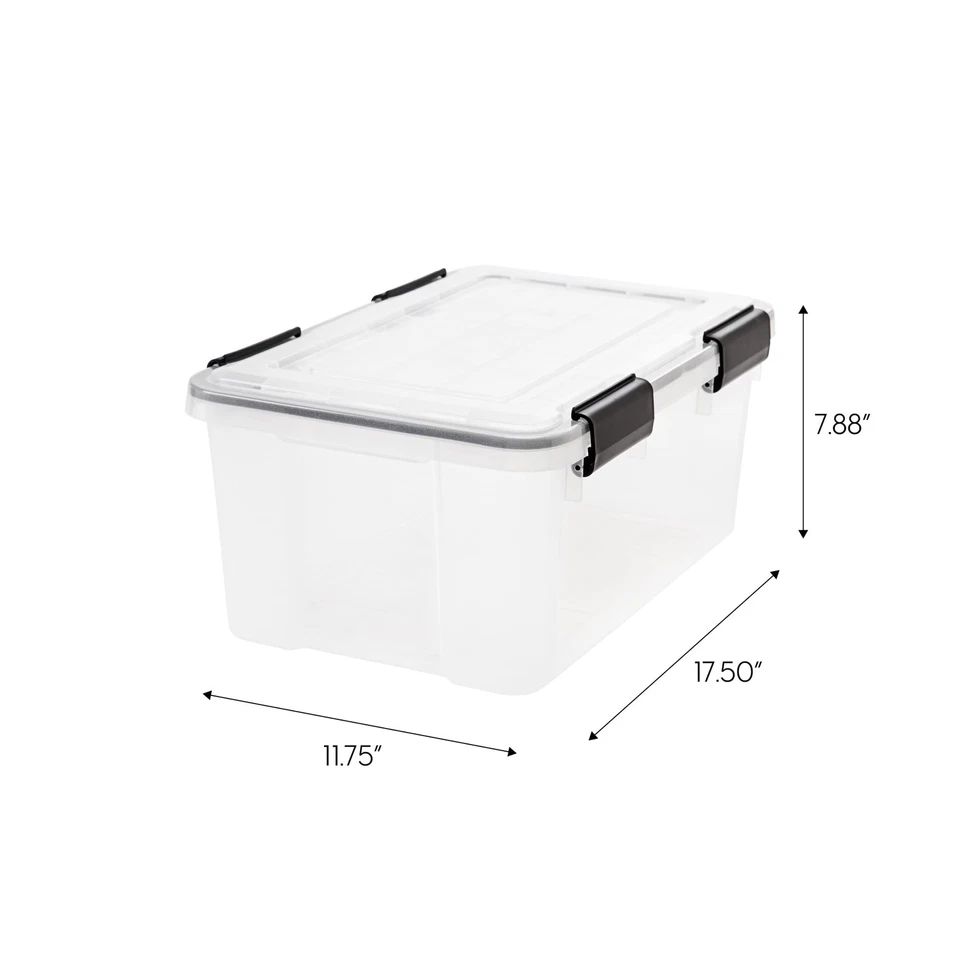 Cubo de almacenamiento de plástico hermético IRIS 19qt WEATHERPRO con tapa y sello Foto 3 de 3