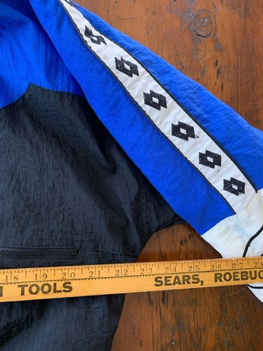 Vintage Lotto Jacket Blue Softshell 90s Italia Hooded Full Zip Soccer Youth L - Picture 7 of 9