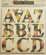 The Paper Studio PETALS & BLOOMS Floral Alpha - Navy, Large, 8 Sheets 