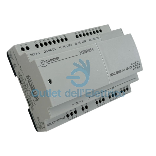 CROUZET 88975001 MILLENIUMEVO SMART RELAY 24   I/OET MODULO DI CONTROLLO PLC