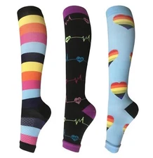 Open Toe Compression socks 3 Pairs Toeless Compression socks for Women Men