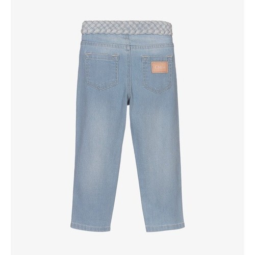 100% Authentic Chloe Kids Light Patel Blue Denim braided jeans 5 - Picture 15 of 15