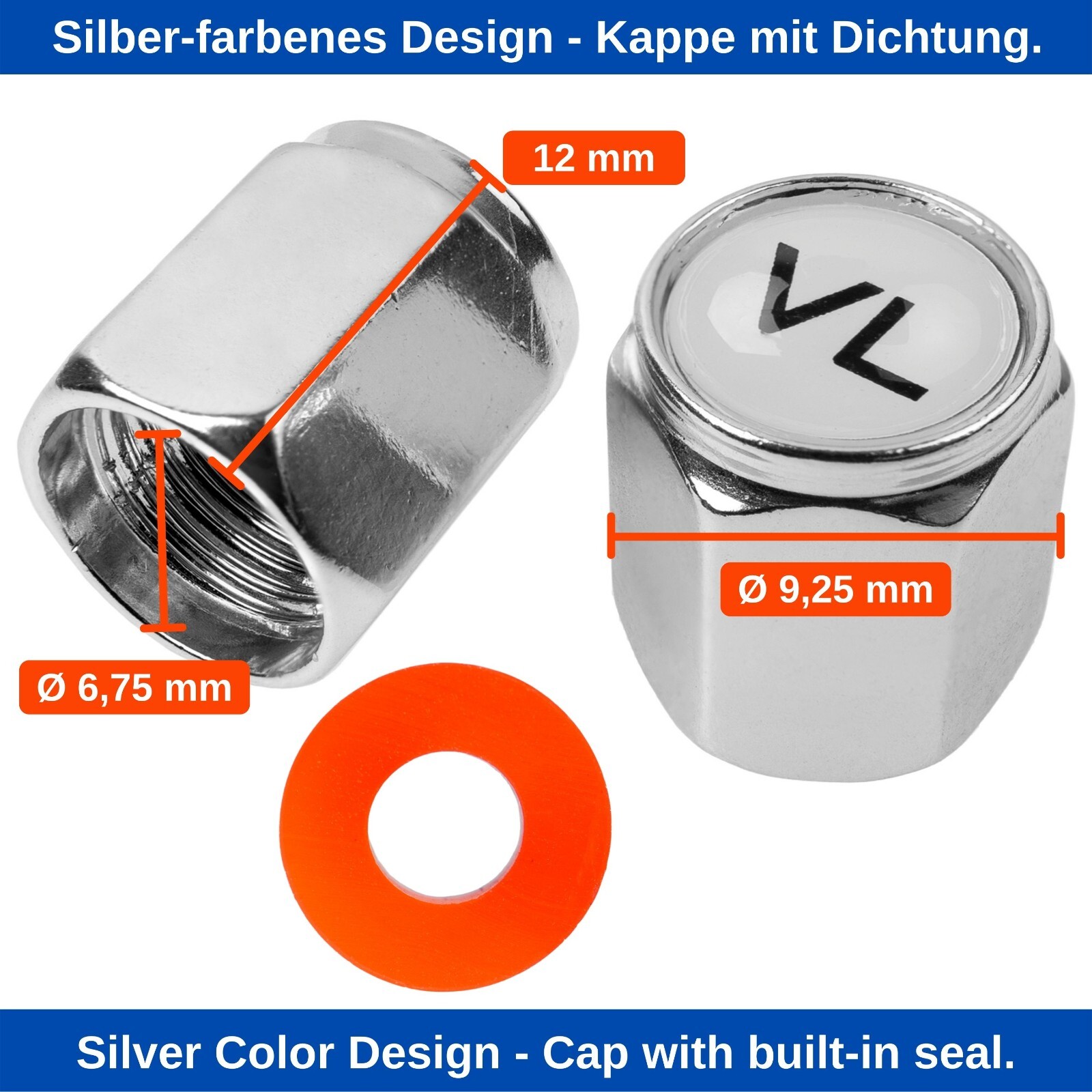 Bouchons De Valve Pour Pneus De Voiture - En Cuivre, Neufs En Emballage D'origine, Lot Complet