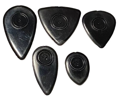 Vintage Guitar Picks-1969 Blissound Nylon-Assorted-Lot of 5- Black-Med-Heavy-NOS