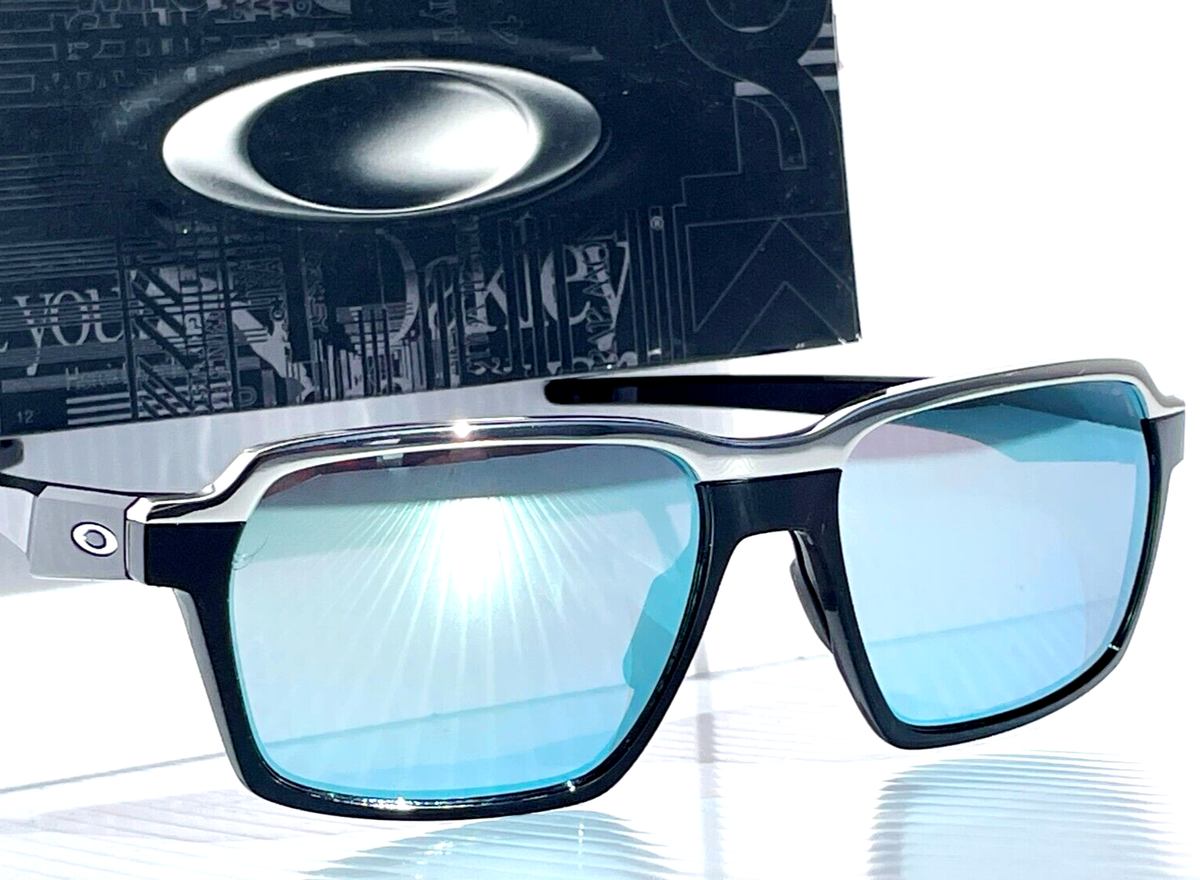 NEW Oakley PARLAY Shiny Black POLARIZED Galaxy Chrome Lens