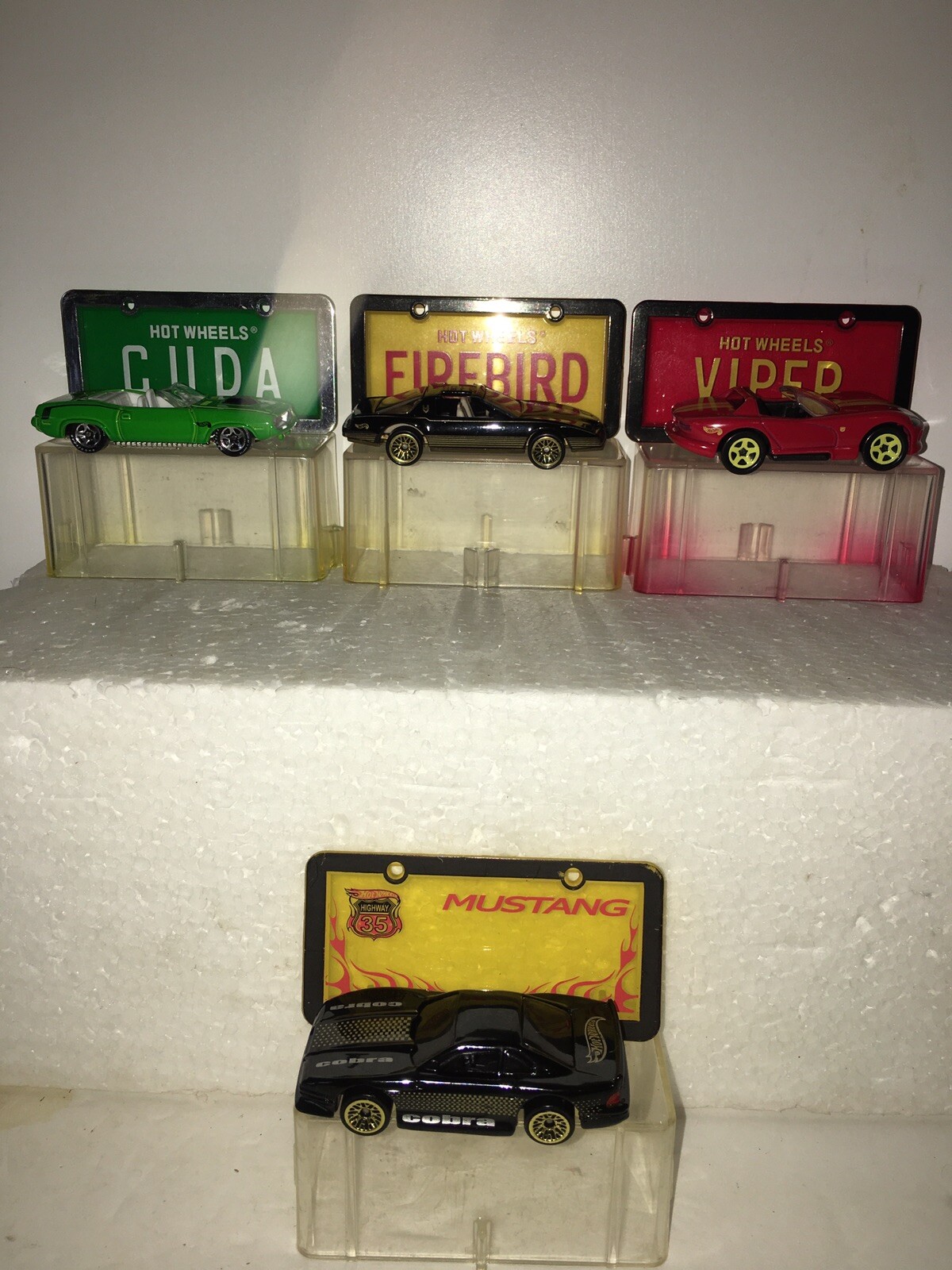 New 1982 Hot Wheels License Plate Series 1/64 Cuda Viper Mustang