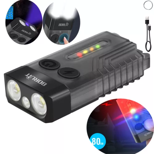 BORUiT V3 Mini Pocket LED Flashlight Magnetic USB Rechargeable Torch Work Lamps - Picture 26 of 32