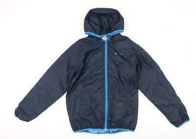 Decathlon Windbreaker Jacke Jungen blau 12 Jahre Kapuze Reißverschluss