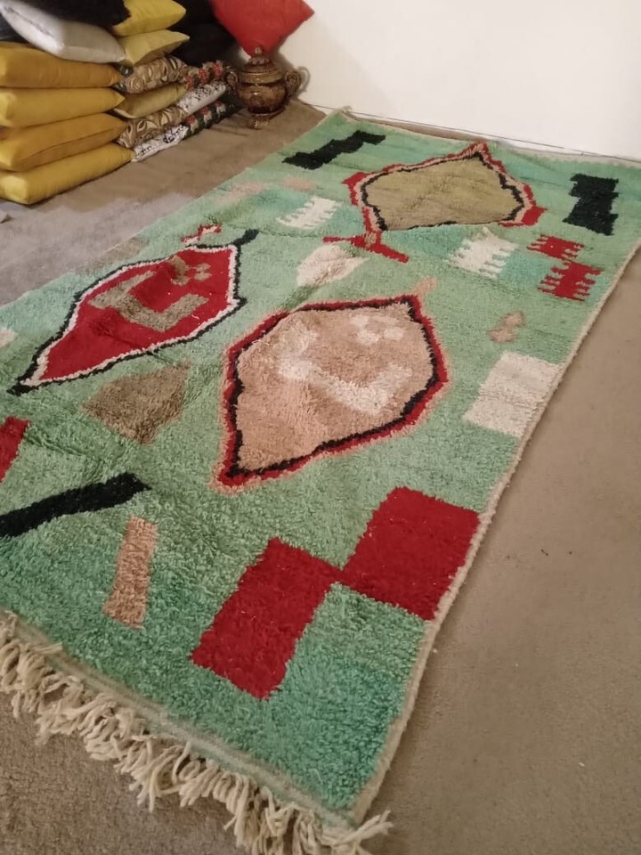 Berber Rug Pattern Rug Moroccan Vintage Boujaad Handmade 5'3