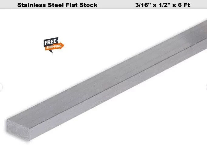 Stainless Steel Flat Bar Stock 3/16" x 1/2" x 6 Ft 304 Mill Finish eBay