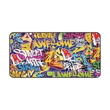 Colorful Graffiti Desk Mat - Awesome Street Art Design for Creative Workspaces