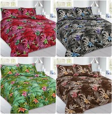 ABBY Floral Leaf Reversible Duvet Cover Set with PillowCases, XMAS Gift Idea