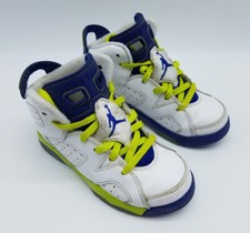 Nike Air Jordan 6 Retro PS Boy's Sneakers Size 11C White Fierce Green