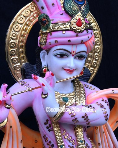 24 Inch White Marble Krishna Statue Idol Murti Moorti Home Temple Krisna Mandir - Picture 4 of 10
