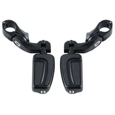 Matte Footpegs FootRest Pedal Peg 1.25'' Short Angled Mounting Bracket Kit