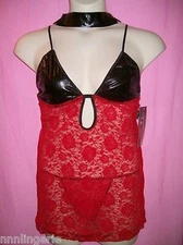 Naughty and Nice Lingerie Famous Maker Ella Plus Size Chemise, Blindfold & Thong