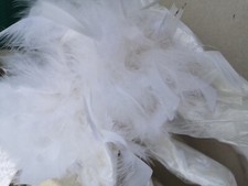 GIRLS HEN PARTY ETC LONG WHITE FEATHER BOA BURLESQUE FANCY DRESS.