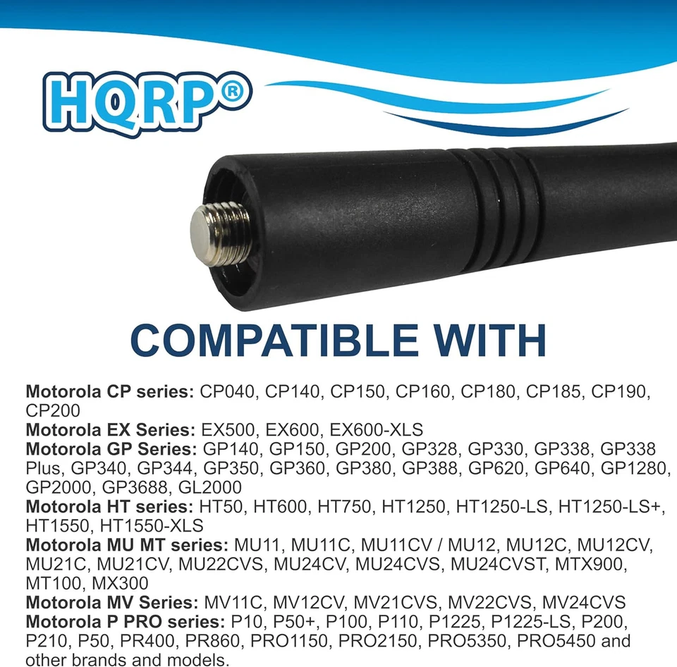 2-Pack HQRP VHF Antenne pour Motorola CP040 CP140 CP150 CP160 CP180 CP185 CP190 - Photo 4/4