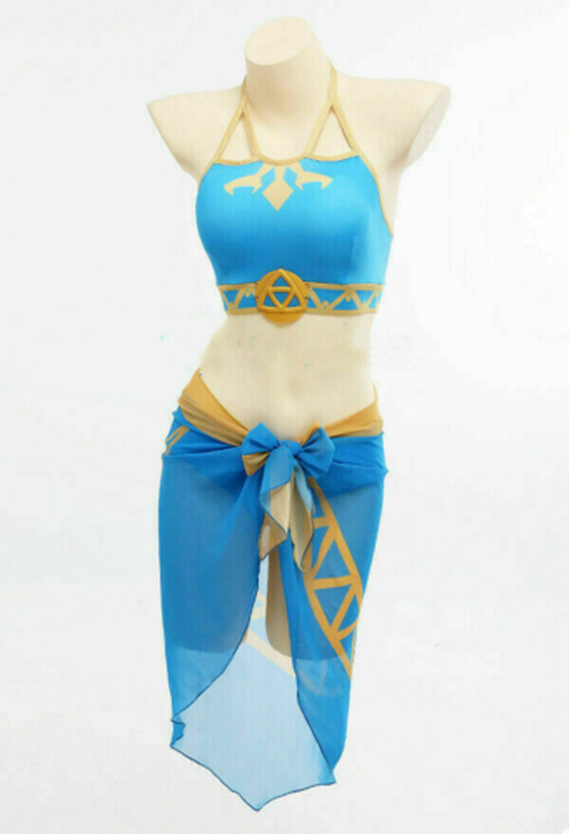 Princess Zelda Cosplay Costume Bikini Split Swimsuit Pants
