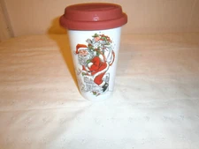 Fitz & Floyd Christmas Mug with Lid, Vintage Holiday