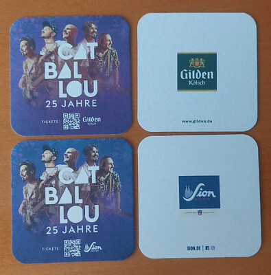 2 Bierdeckel-Cat Ballou 25 Jahre-Gilden Kölsch