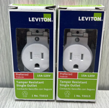 Leviton Tamper Resistant Single Outlet 15A-125V White - Lot of 2