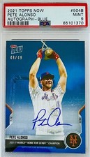 2021 Topps Now Pete Alonso Auto Blue #/49 Home Run Derby Champ PSA 9 🔥