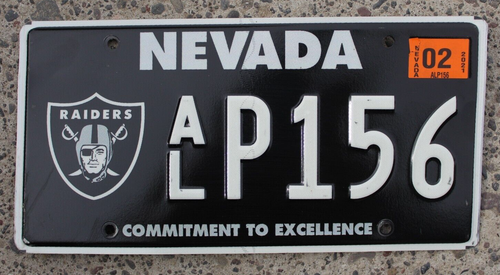 Nevada Las Vegas Raiders Embossed License Plate