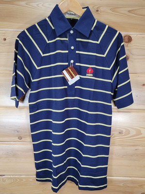 Vintage Sahara Hotel Casino Polo Shirt Men Medium Golf Las Vegas Blue Striped