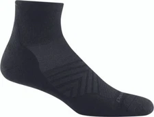 Darn Tough 1040 Black Merino Wool Run 1/4 Sock Ultra-Light-Weight Cushion M L XL