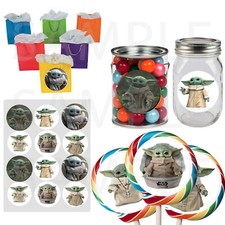 Baby Yoda 2.5" Stickers Favor Labels for Party Gift Bags/Boxes-12 p, Mandalorian